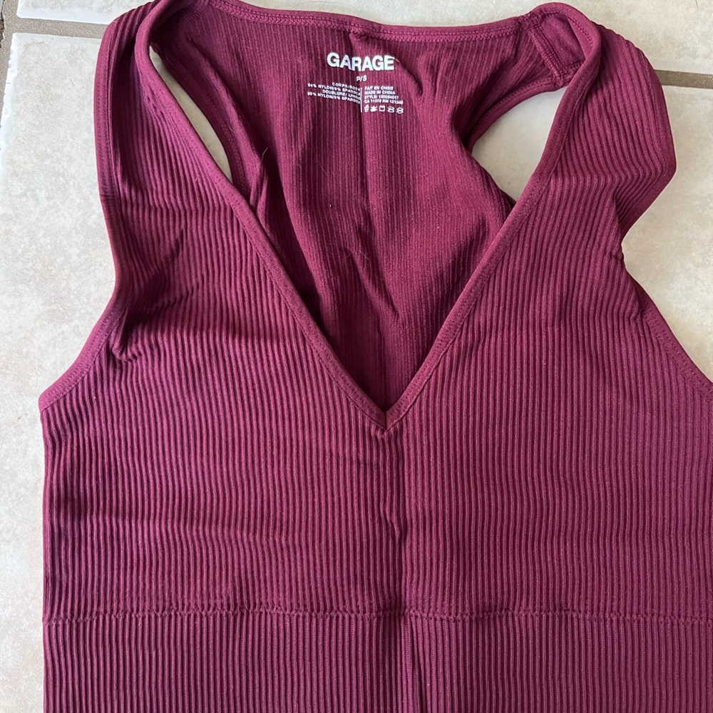 Garage Women's Ribbed Maroon Tank Top